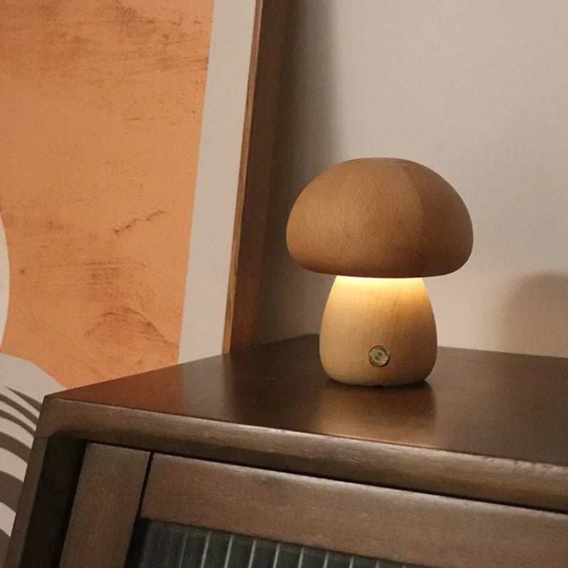 Soft Light LED Touch Bedside Lamp – Dimmable Mushroom Design for Bedroom and Children's Room, USB Rechargeable Night Light 6