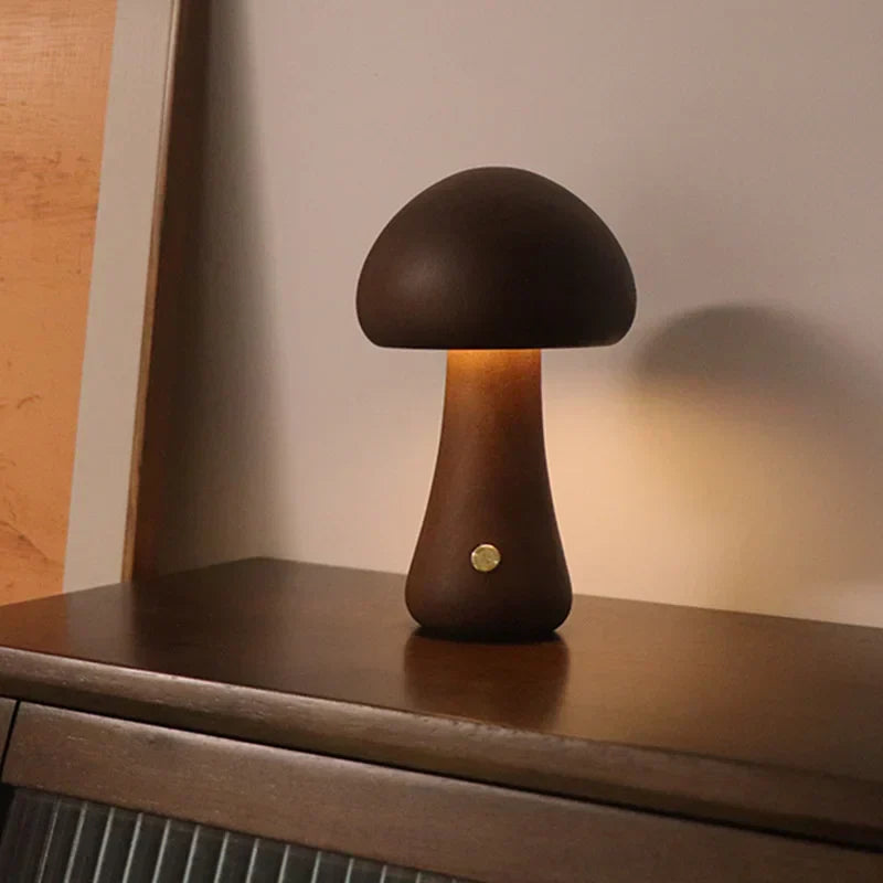 Soft Light LED Touch Bedside Lamp – Dimmable Mushroom Design for Bedroom and Children's Room, USB Rechargeable Night Light 9