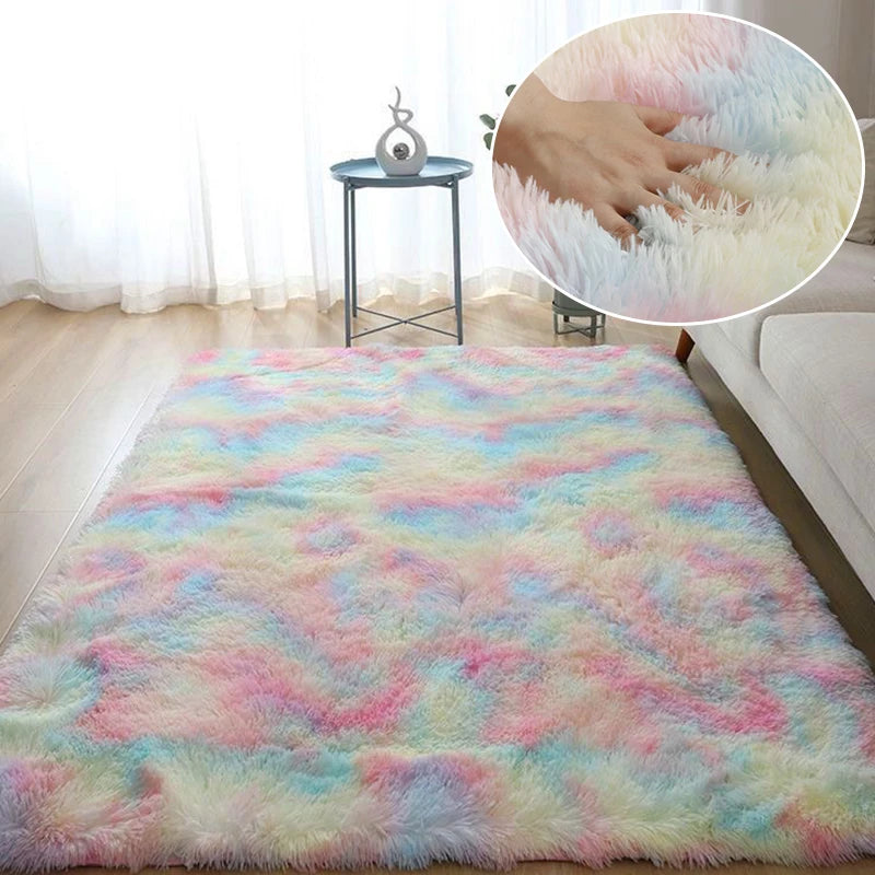Soft Velvet Tie Dye Area Rug – Plush Gray Living Room Rug with Anti-Slip Backing, Durable Microfiber for Bedroom Use 12