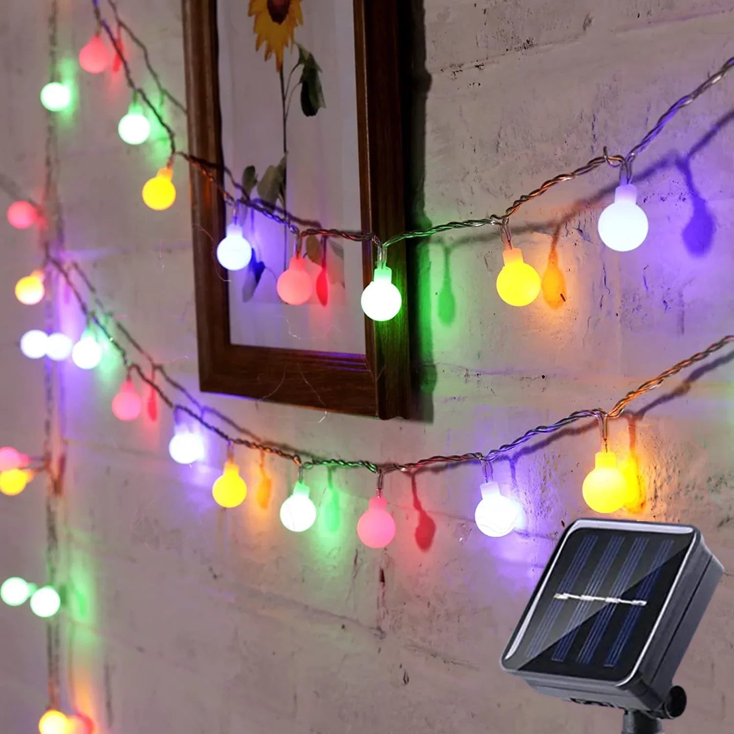 Solar Powered Outdoor String Lights – Colorful LED Fairy Lights with Weatherproof Design for Gardens and Parties