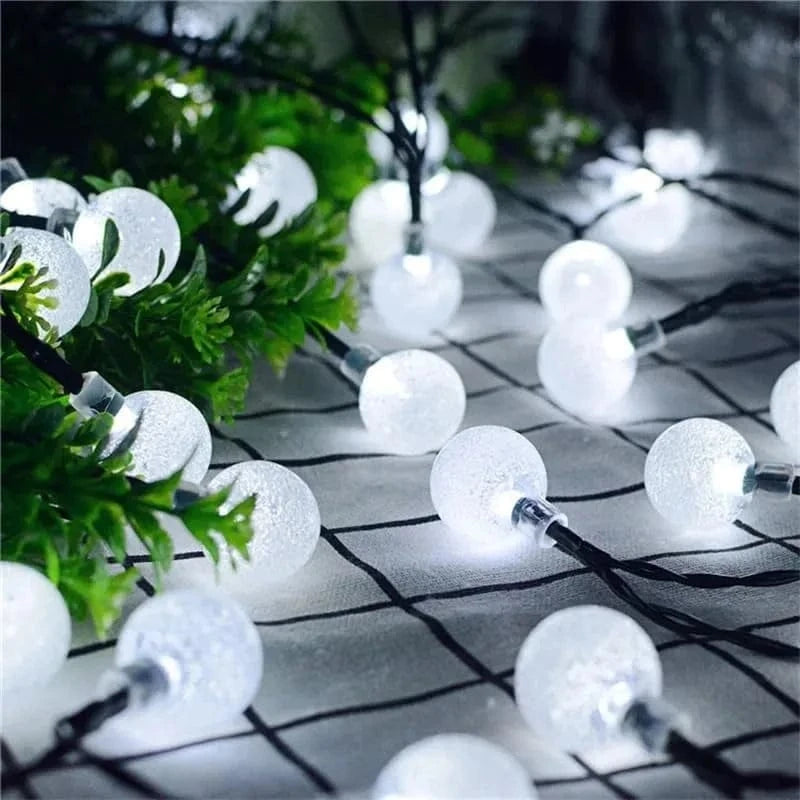Solar Fairy Globe String Lights - 20ft with 30 Lights, 8 Functions, IP54 Waterproof for Outdoor Decor 5