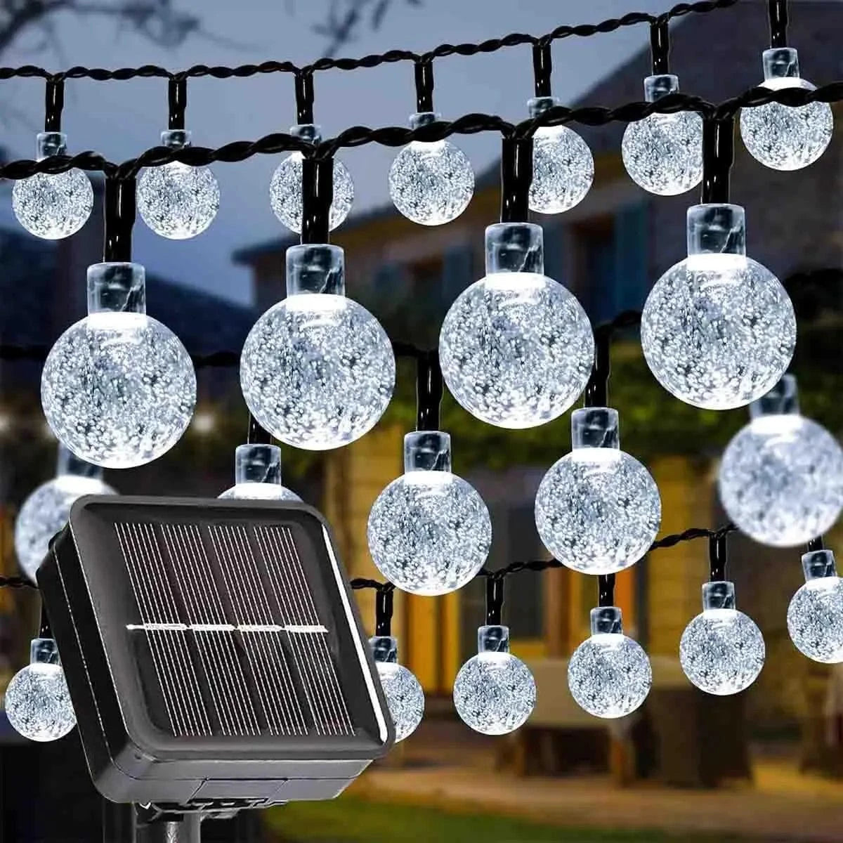 Solar Fairy Globe String Lights - 20ft with 30 Lights, 8 Functions, IP54 Waterproof for Outdoor Decor 8