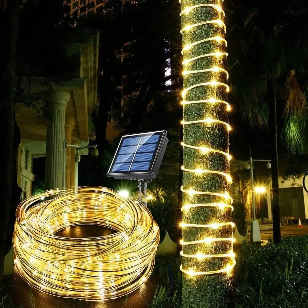 Solar LED Rope Lights, 300 LEDs, 8 Lighting Modes, Waterproof Outdoor Christmas Lights for Garden and Patio Decor 1