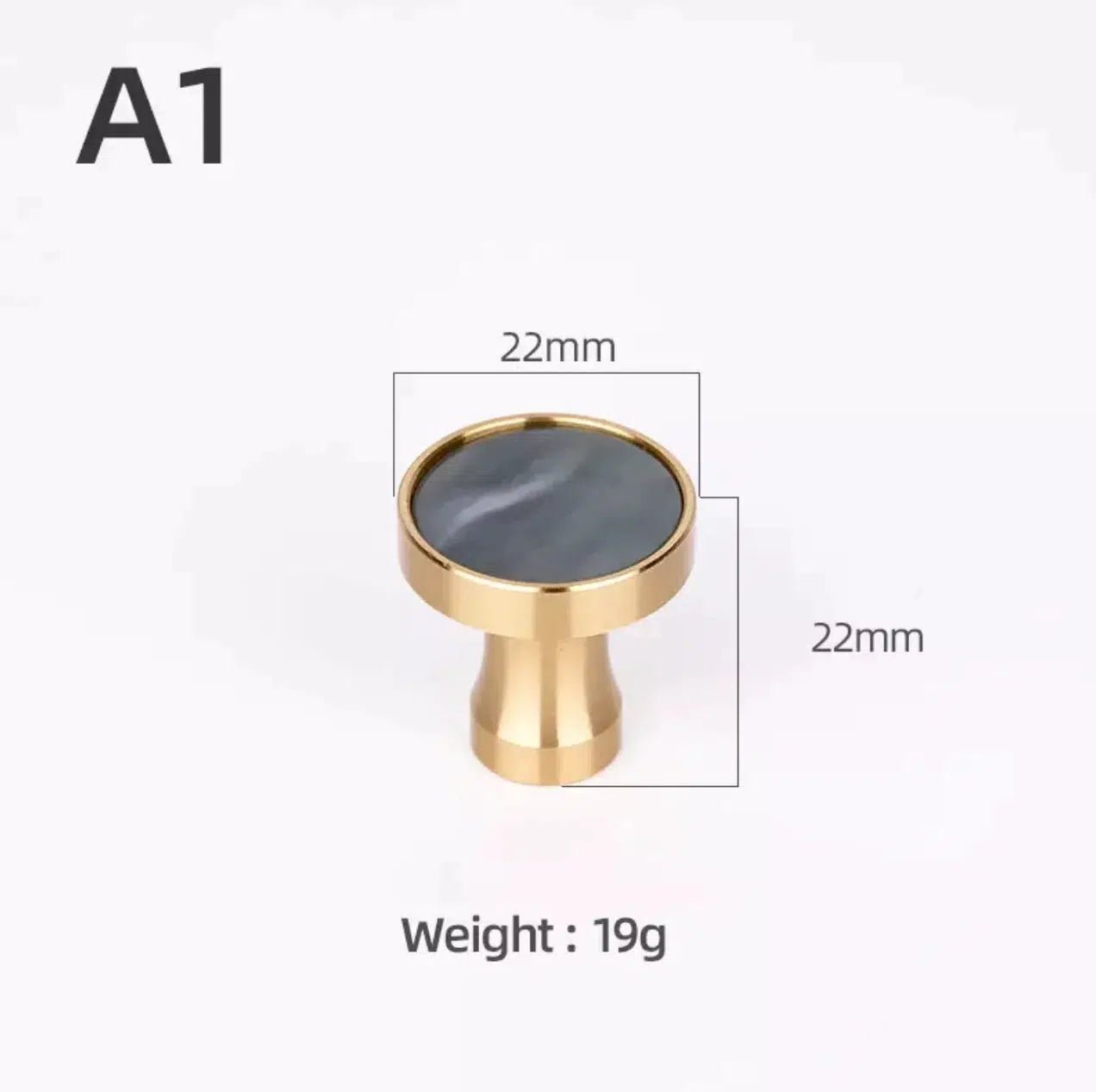 Solid Brass Door Knobs with Marble Effect – Modern Door Handles for Kitchen and Furniture – 9 Elegant Finishes 0