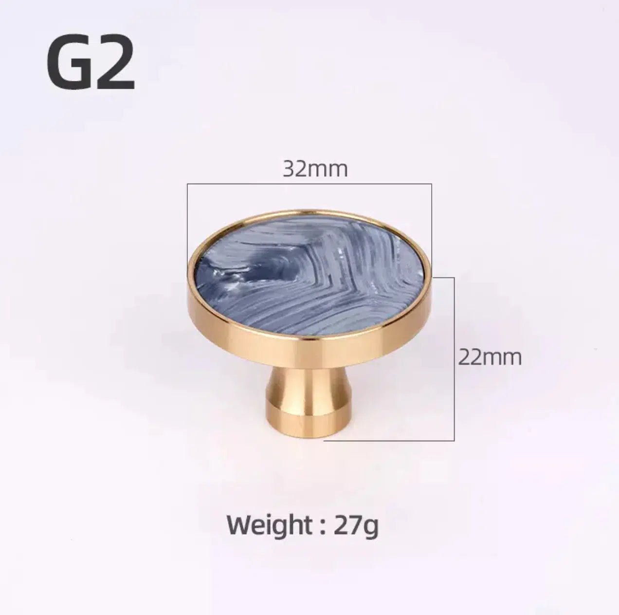 Solid Brass Door Knobs with Marble Effect – Modern Door Handles for Kitchen and Furniture – 9 Elegant Finishes 11