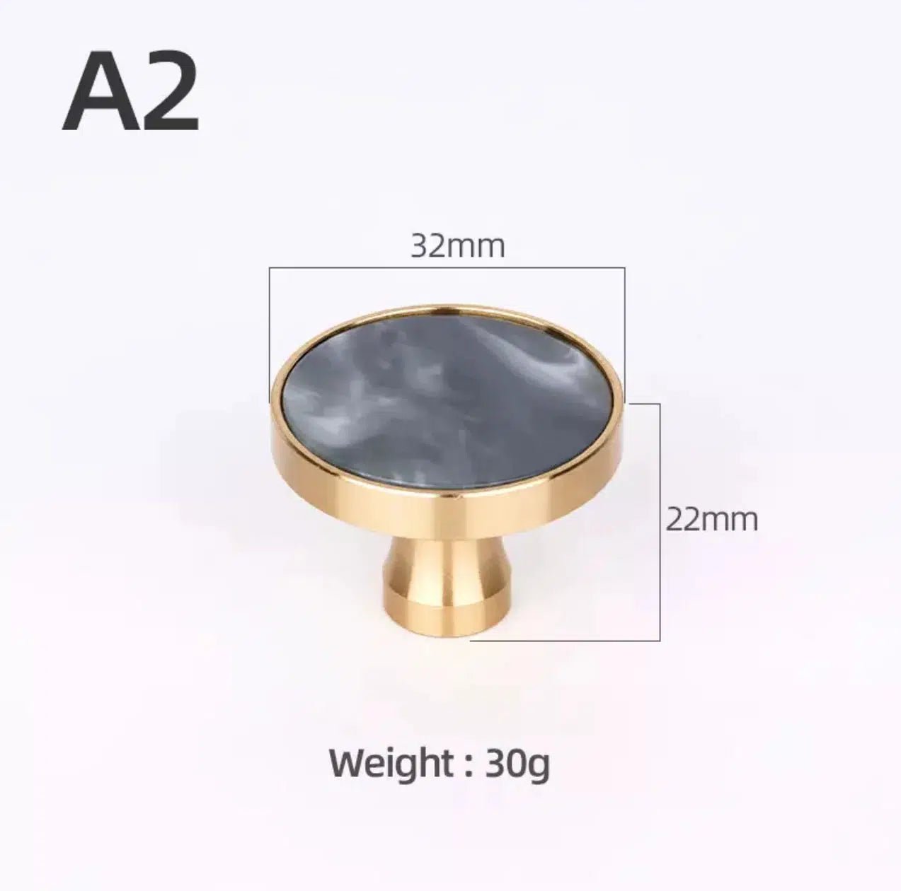 Solid Brass Door Knobs with Marble Effect – Modern Door Handles for Kitchen and Furniture – 9 Elegant Finishes 17