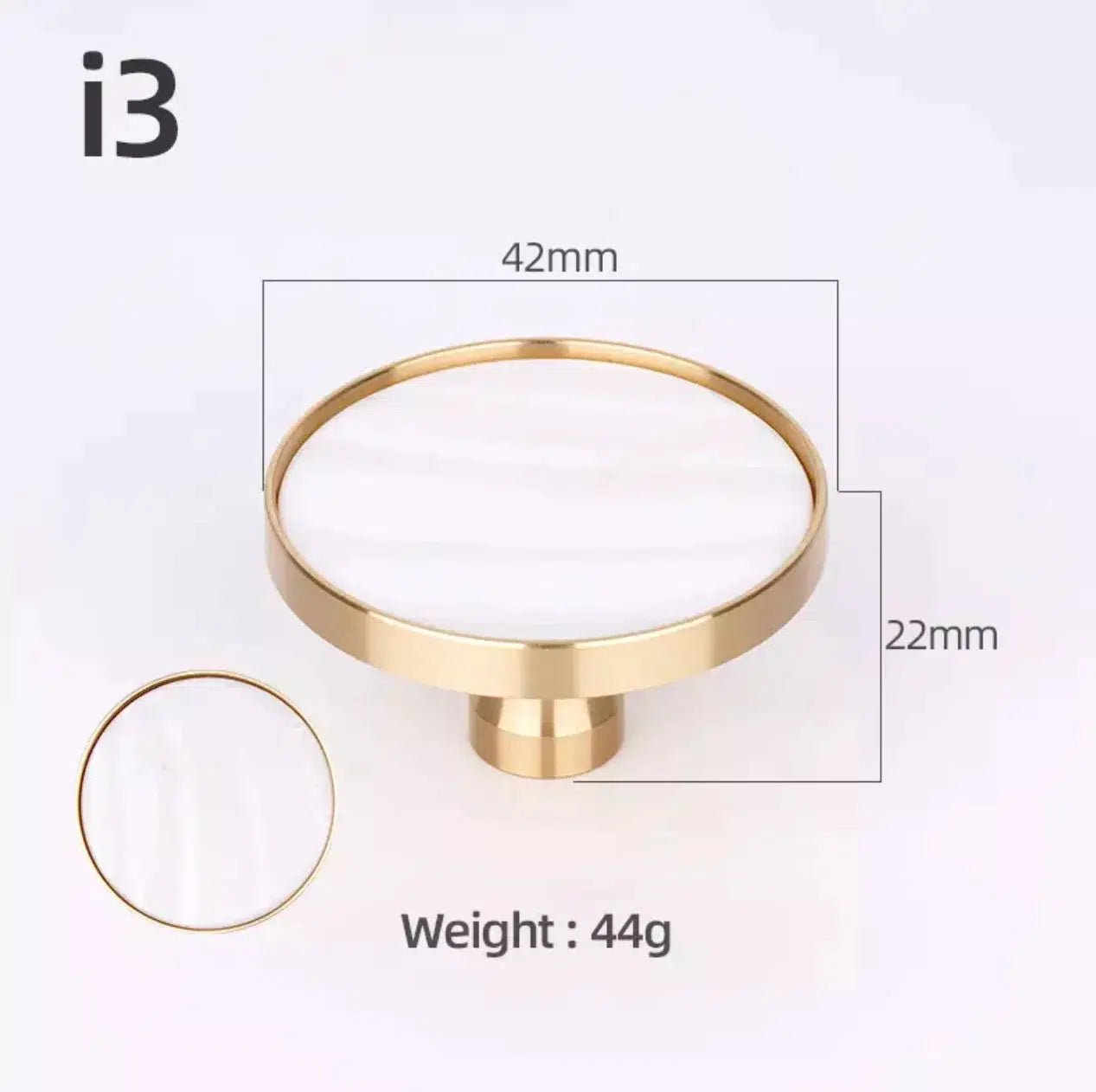 Solid Brass Door Knobs with Marble Effect – Modern Door Handles for Kitchen and Furniture – 9 Elegant Finishes 28