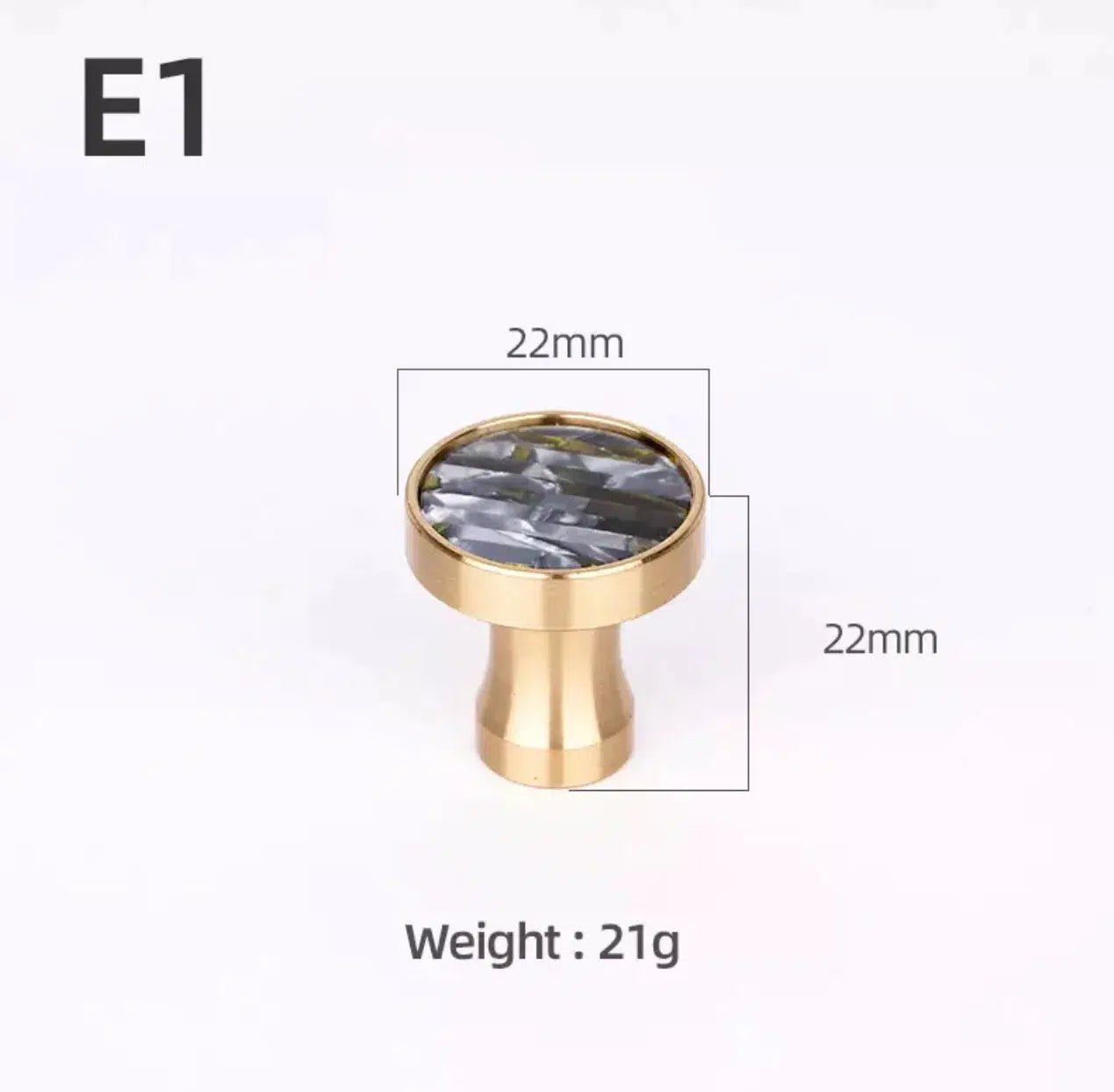 Solid Brass Door Knobs with Marble Effect – Modern Door Handles for Kitchen and Furniture – 9 Elegant Finishes 36