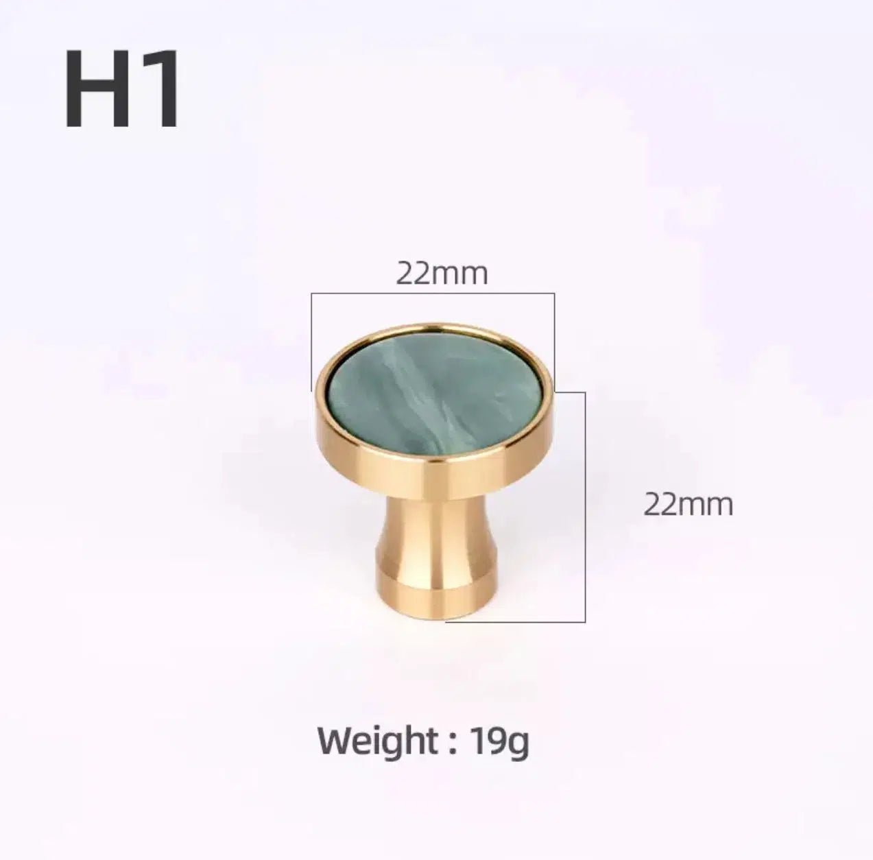 Solid Brass Door Knobs with Marble Effect – Modern Door Handles for Kitchen and Furniture – 9 Elegant Finishes 38