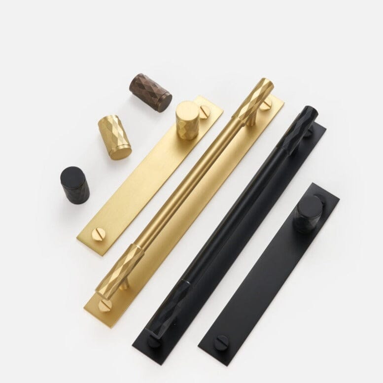 Solid Brass Pull Handle with Diamond Pattern – Matt Brushed Nickel Finish for Kitchen Cabinet Doors and Furniture 2