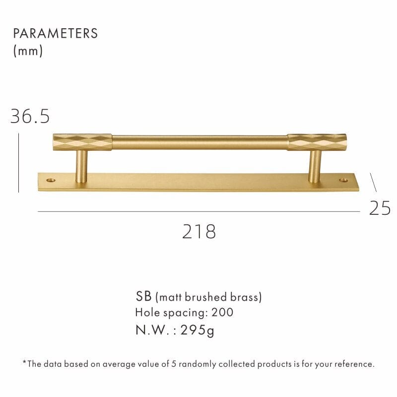 Solid Brass Pull Handle with Diamond Pattern – Matt Brushed Nickel Finish for Kitchen Cabinet Doors and Furniture 7