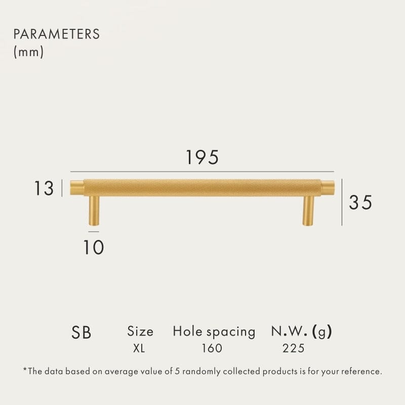 Solid Brass Pull Handle with Knurled Pattern – Kitchen Cabinet Handle in Multiple Finishes and Sizes 13