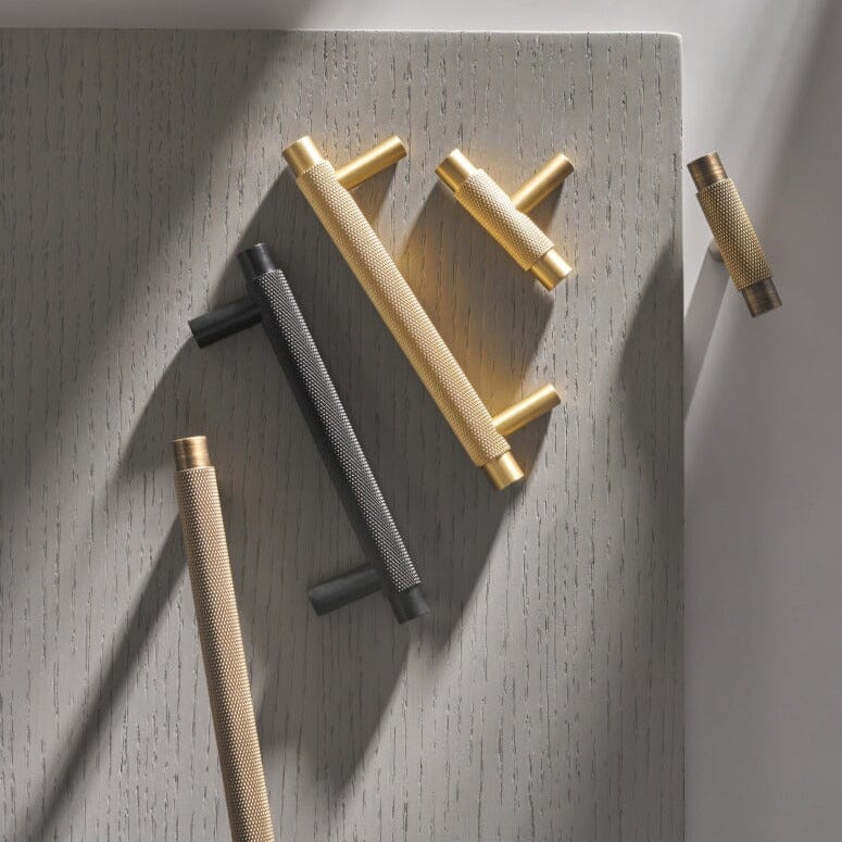 Solid Brass Pull Handle with Knurled Pattern – Kitchen Cabinet Handle in Multiple Finishes and Sizes 2