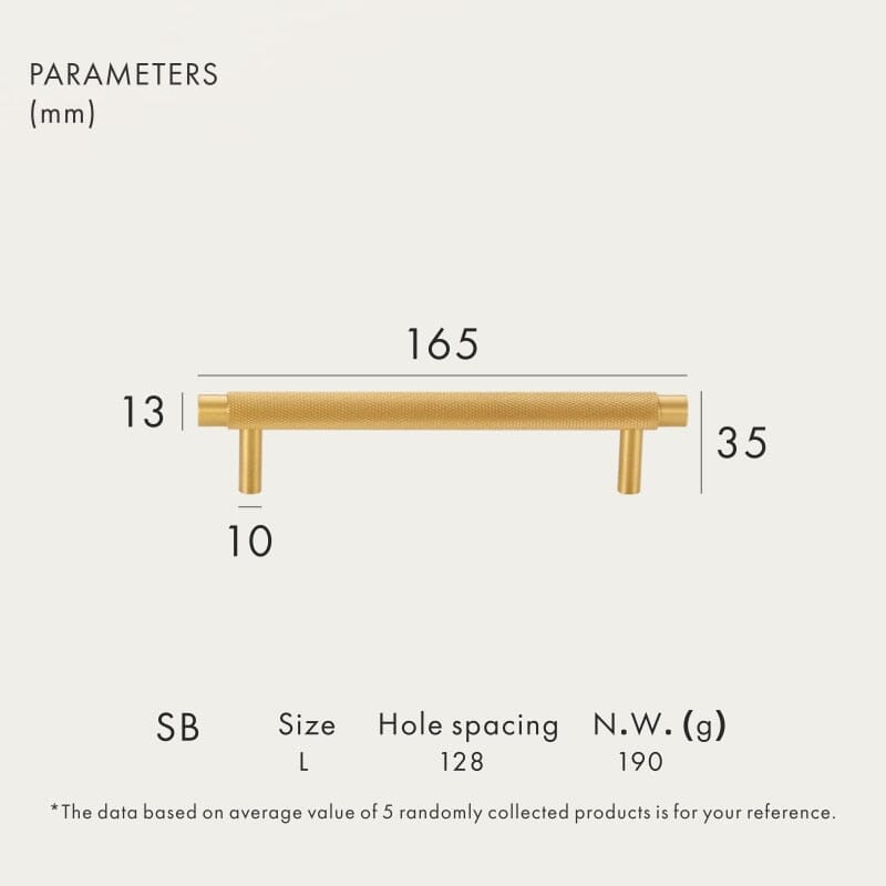 Solid Brass Pull Handle with Knurled Pattern – Kitchen Cabinet Handle in Multiple Finishes and Sizes 7