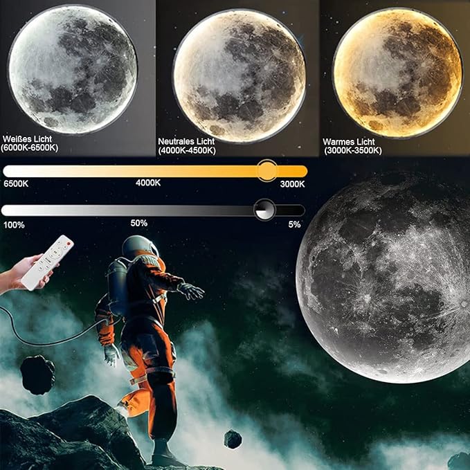 Soothing Moonlight Lamp with Realistic Surface – Relaxing LED Night Light for Bedrooms and Living Rooms 3