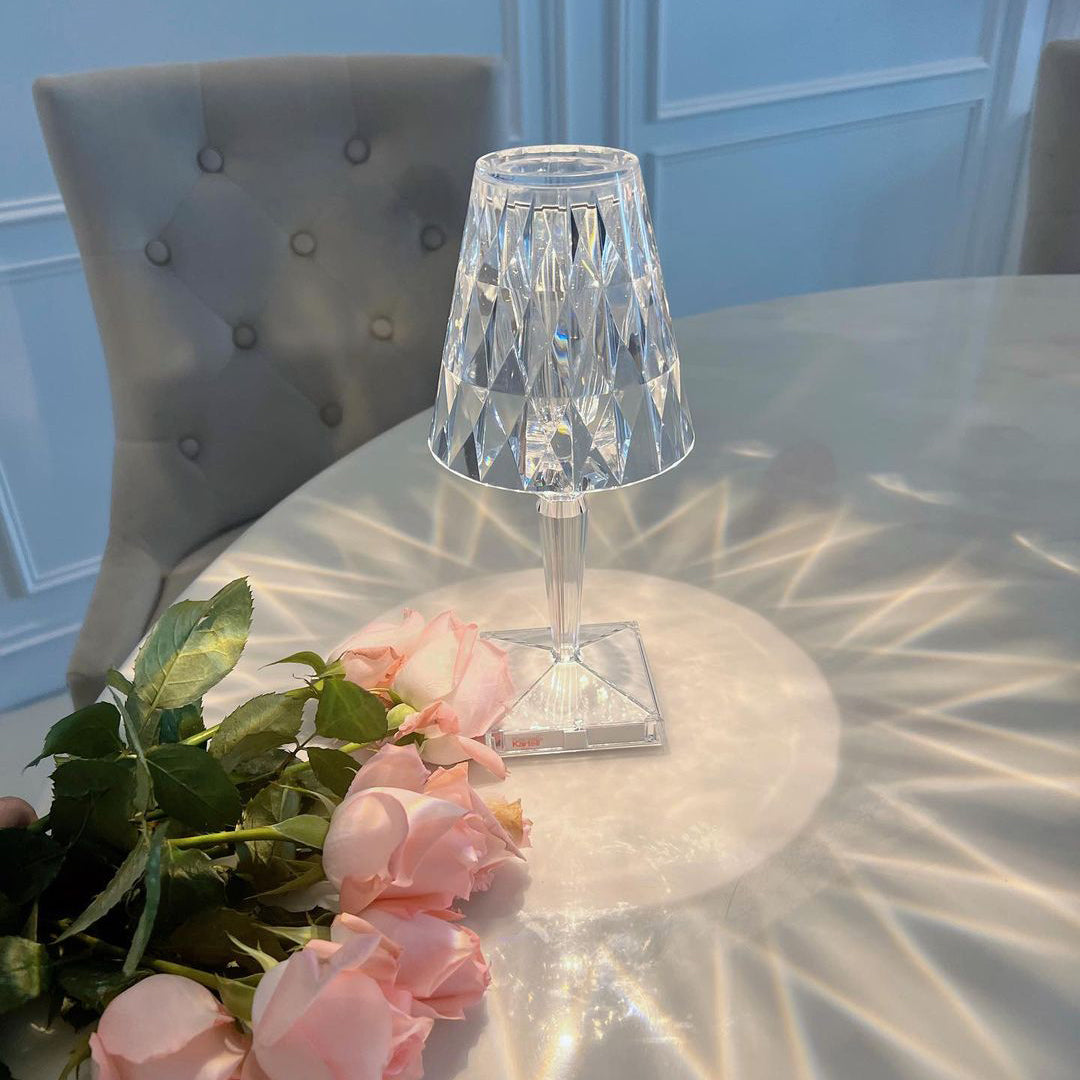 Sparkle Glam Touch Sensor Table Lamp – USB Rechargeable Color Changing Crystal Design for Bedside or Desk Use 8