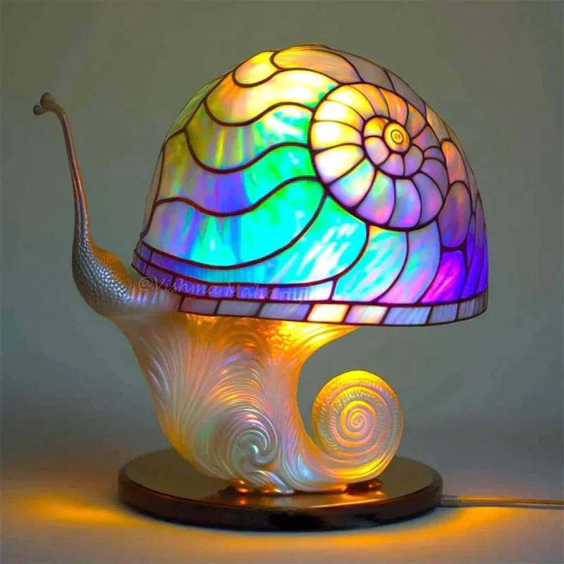 Stained Glass Table Lamp for Bedroom or Living Room – Warm Light Bedside Lamp for Relaxing Ambience 3