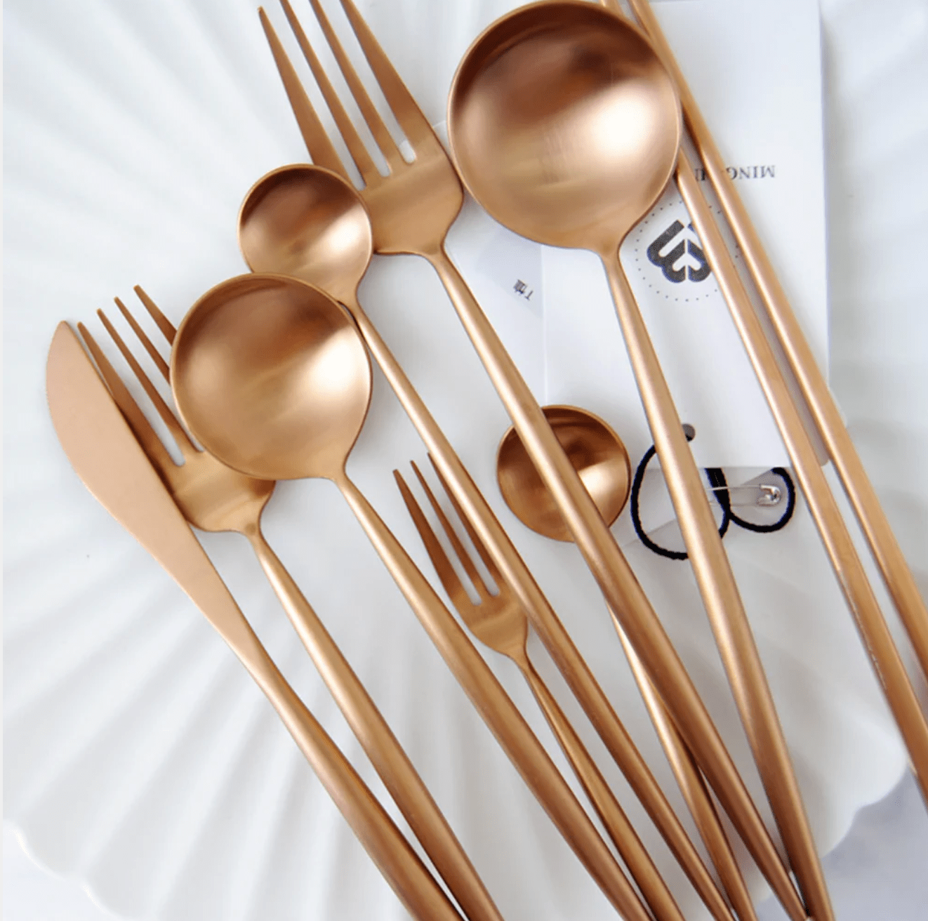 Stainless Steel Cutlery Set – 16 or 20 Pieces in Black, Silver, Gold, Rose Gold – Modern Dining Utensils 2