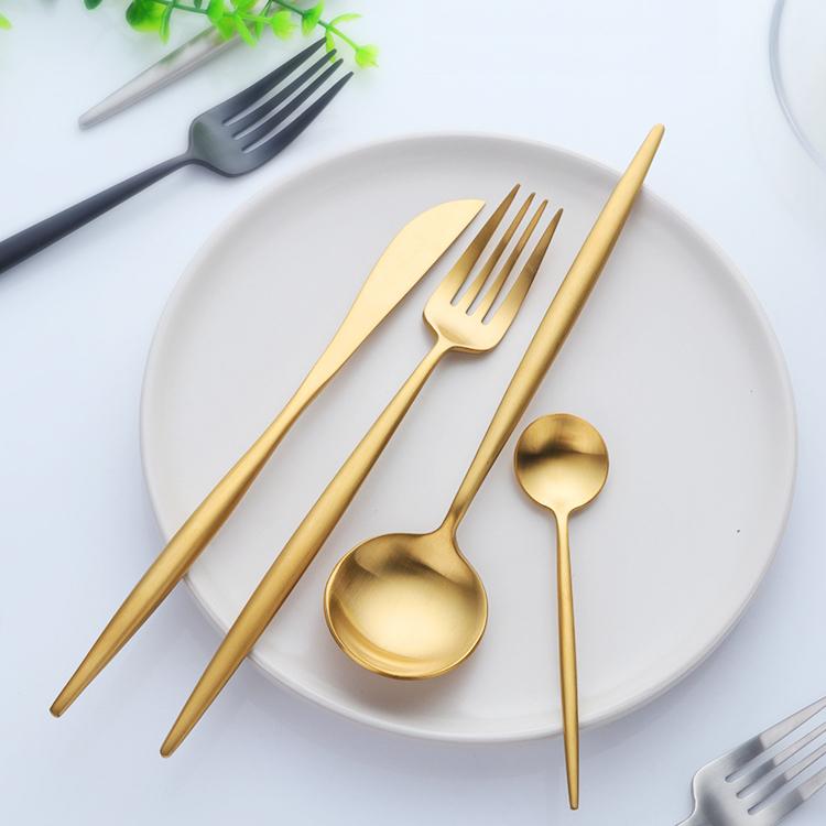 Stainless Steel Cutlery Set – 16 or 20 Pieces in Black, Silver, Gold, Rose Gold – Modern Dining Utensils 7
