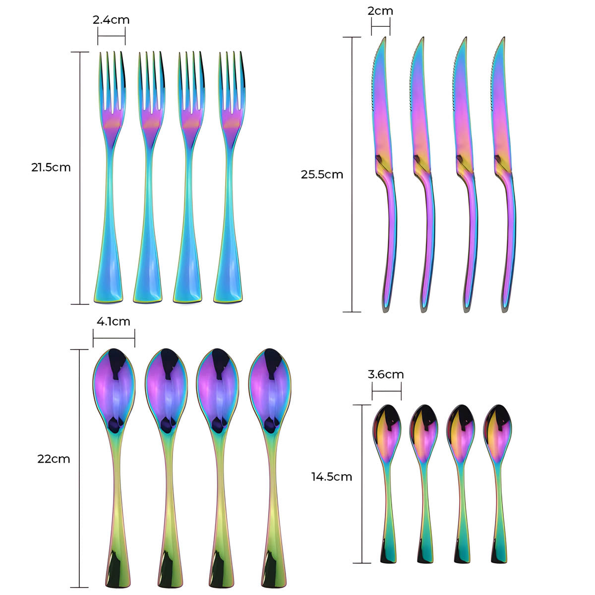 Stylish Stainless Steel Cutlery Set with Ergonomic Design – Available in Multiple Finishes for Elegant Dining