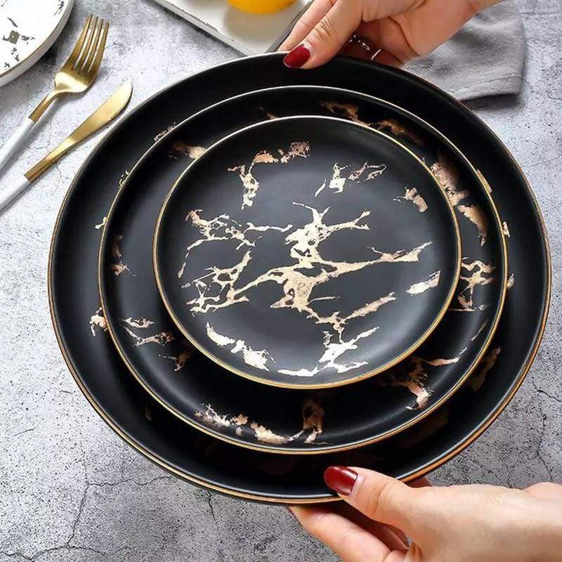 Stylish Lightning Dinner Plate β Unique Ceramic Dinnerware with Vibrant Design, 10-Inch, Dishwasher and Microwave Safe 1
