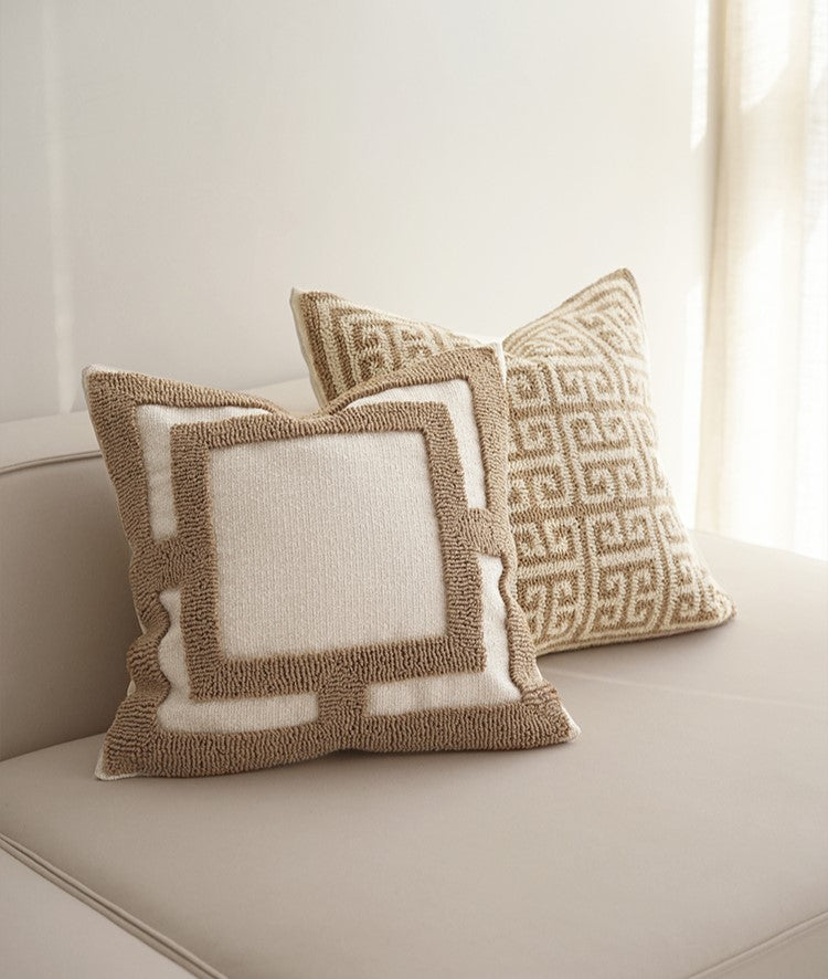 Tufted Cushion Cover in Linen Blend, 50x50 cm β Stylish Sofa Cushion Covers for Elegant Home Decor 3