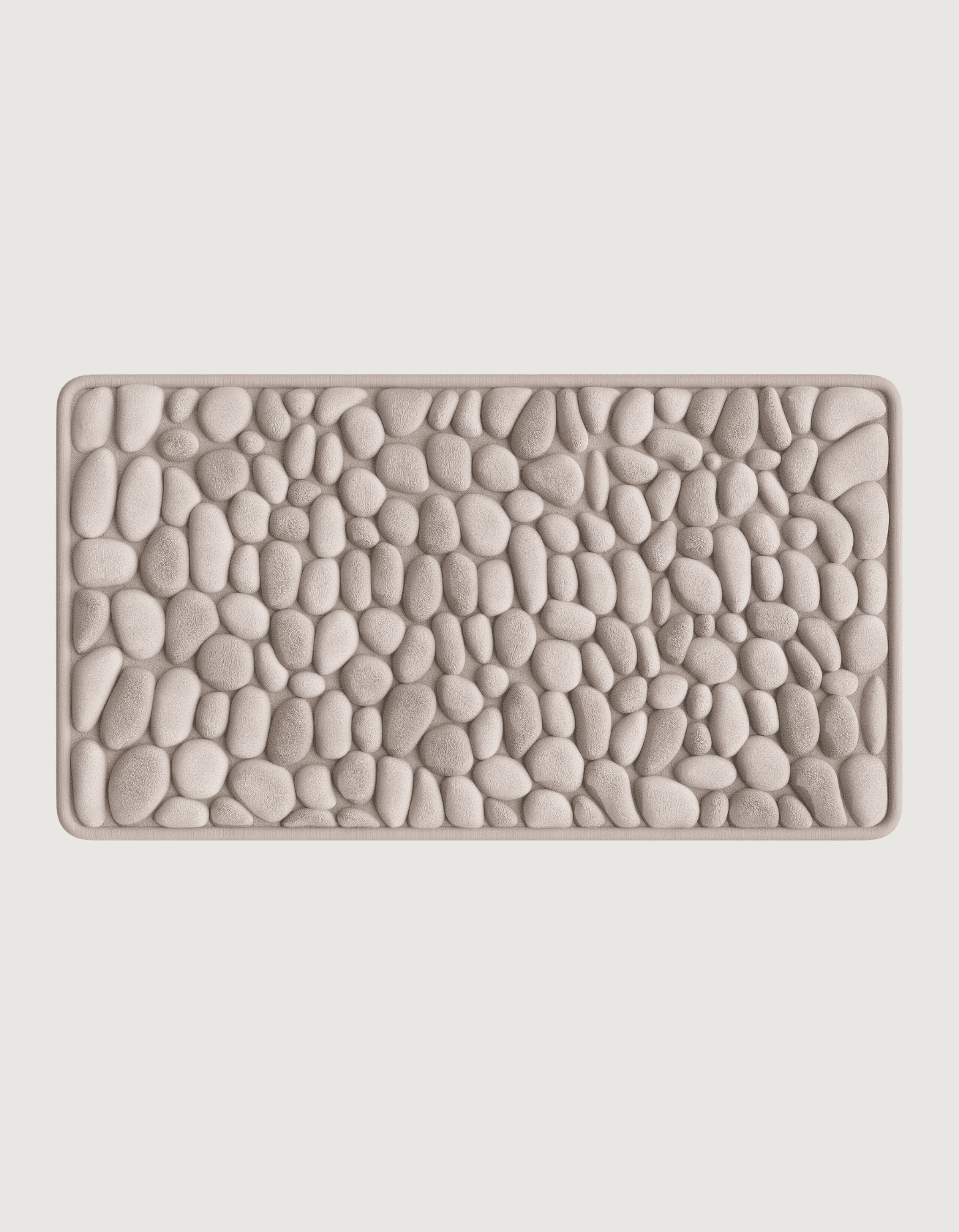 Ultra-Absorbent Non-Slip Bath Mat β 2.3cm Thick Pebble Bathroom Rug in Natural Stone Tones 24