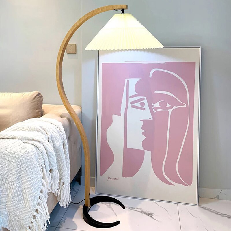 Unique LED Floor Lamp with Metal and Fabric Design for Living Room, Bedroom, and Dining Room 0