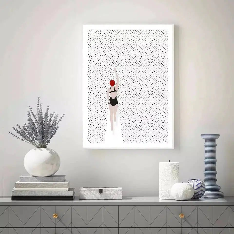 Vibrant Swimmer Canvas Print – 280gsm High-Quality Art for Home or Office 2