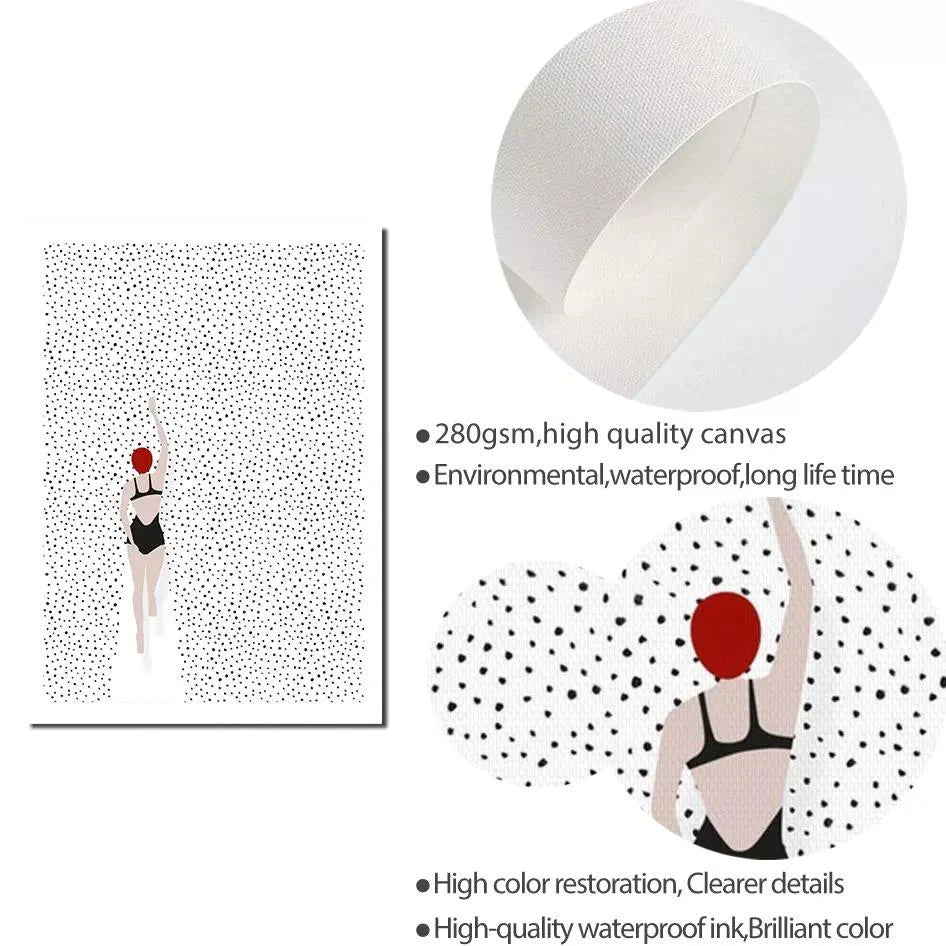 Vibrant Swimmer Canvas Print – 280gsm High-Quality Art for Home or Office 4