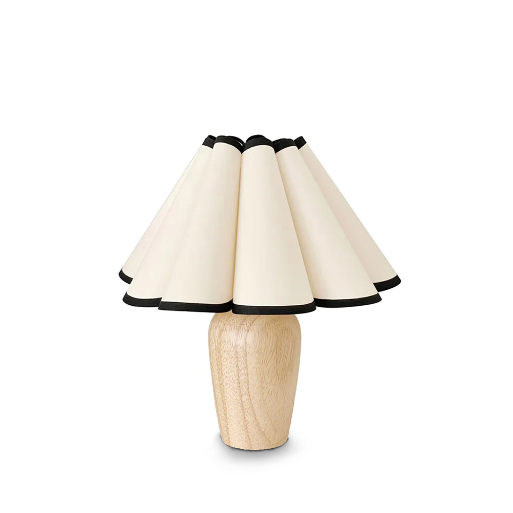 Vintage Fluted Table Lamp with Wooden Base β Elegant Bedside or Living Room Lighting 1