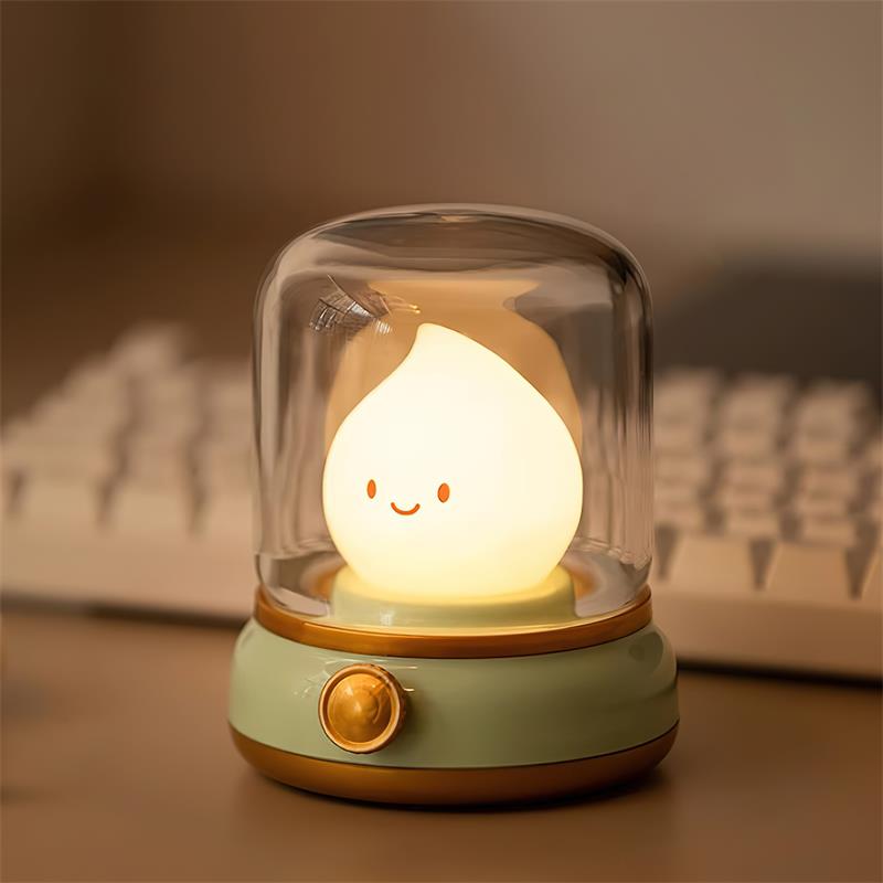 Vintage Kerosene Lamp Style LED Night Light with Adjustable Brightness and USB-C Port – Warm White 3000K 0