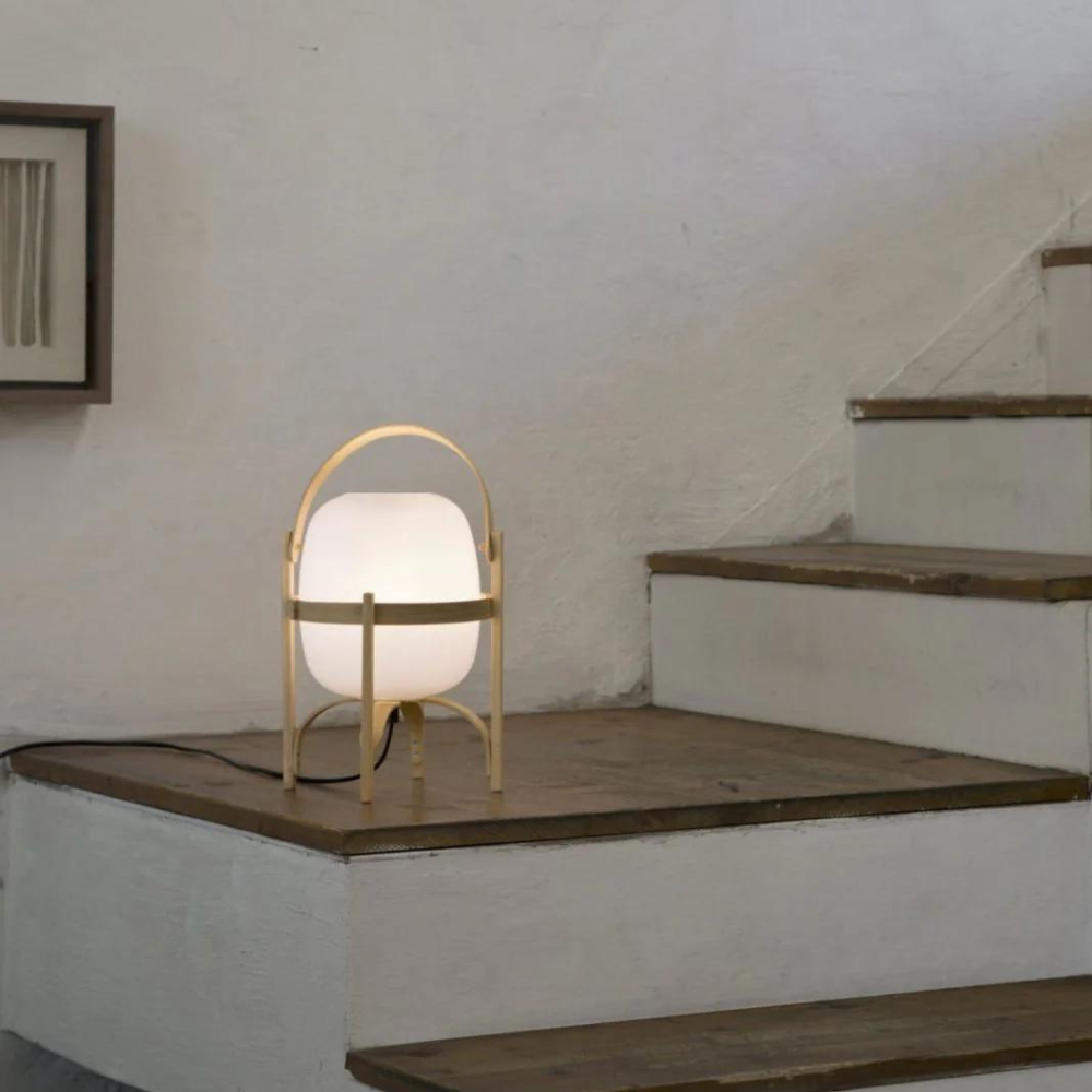 Vintage Lantern Table Lamp with Adjustable Brightness – Elegant Glass Design for Bedside or Living Room 2