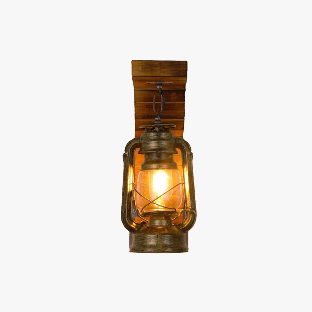 Vintage Wooden Wall Lamp – Rustic Indoor Wall Sconce with E27 LED Compatibility 1