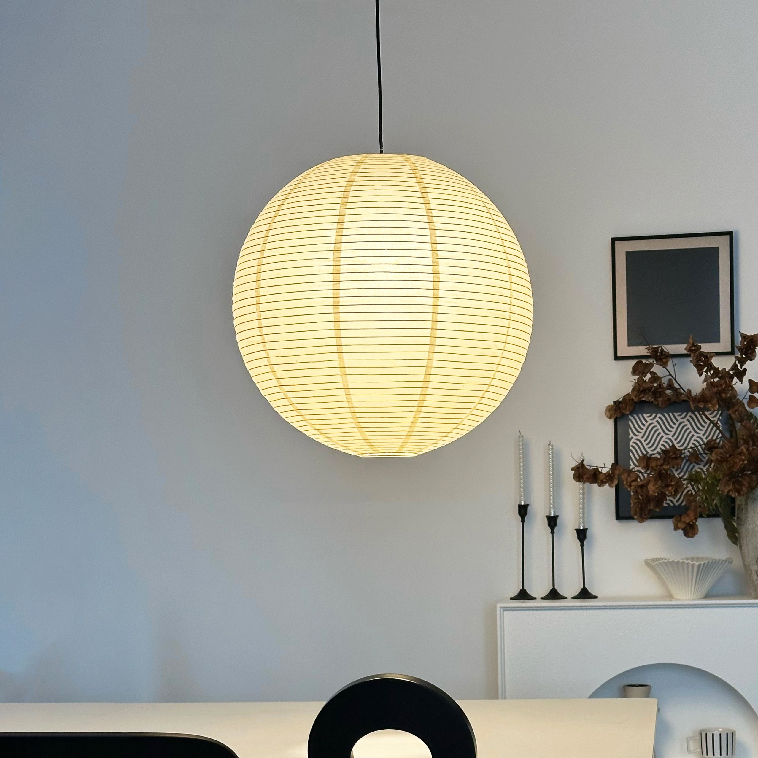 Washi Paper and Bamboo Ceiling Light Fixture – Adjustable Pendant Lamp for Modern Indoor Spaces, Warm Glow Lighting 17