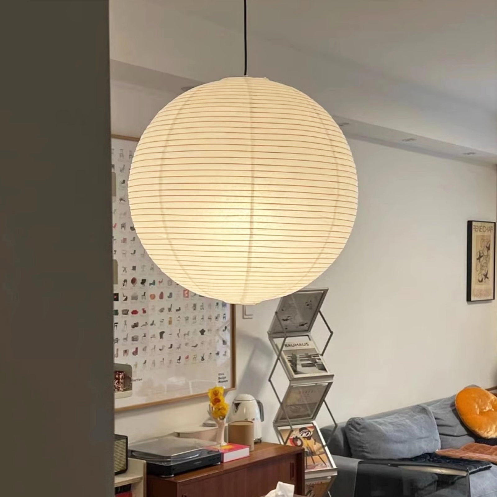 Washi Paper and Bamboo Ceiling Light Fixture – Adjustable Pendant Lamp for Modern Indoor Spaces, Warm Glow Lighting 23