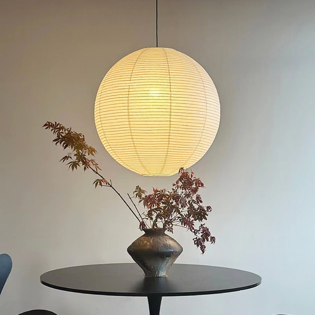 Washi Paper and Bamboo Ceiling Light Fixture – Adjustable Pendant Lamp for Modern Indoor Spaces, Warm Glow Lighting 9