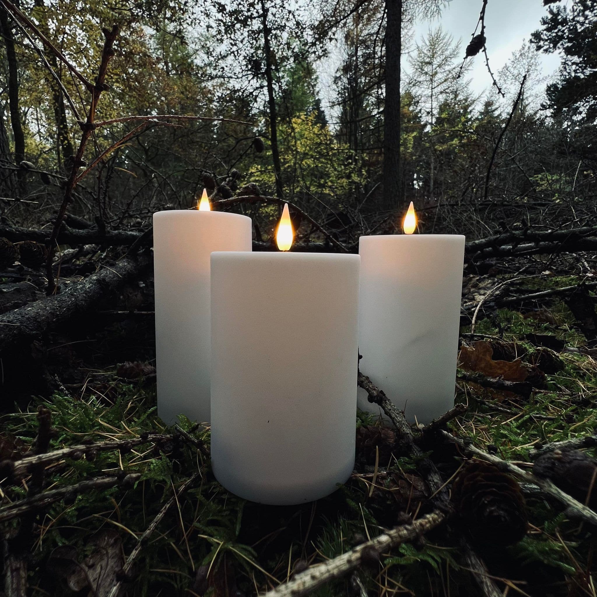 Weatherproof LED Flameless Pillar Candle Set for Indoor and Outdoor Use with Remote Control - Safe, Durable, and Elegant 3