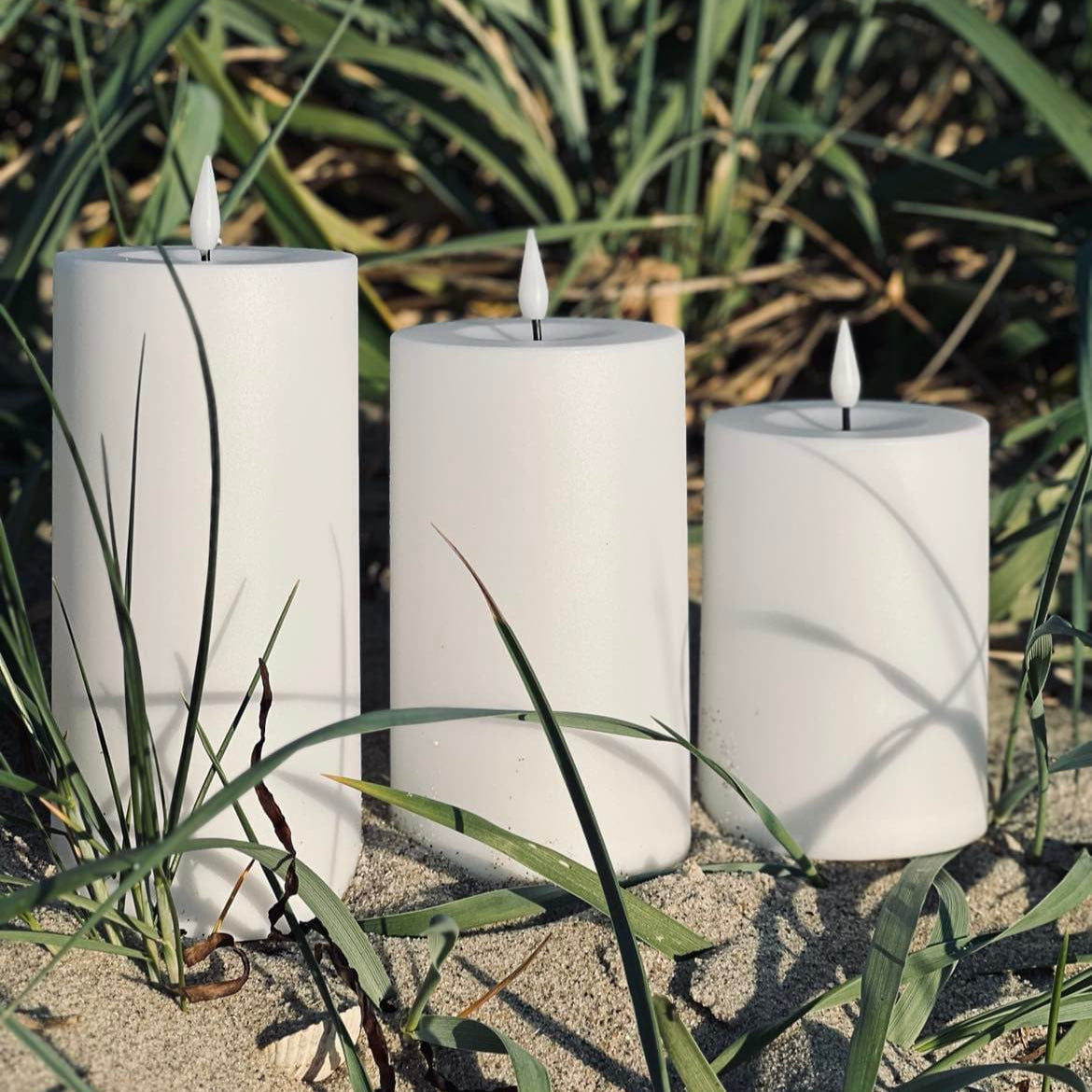 Weatherproof LED Flameless Pillar Candle Set for Indoor and Outdoor Use with Remote Control - Safe, Durable, and Elegant 6