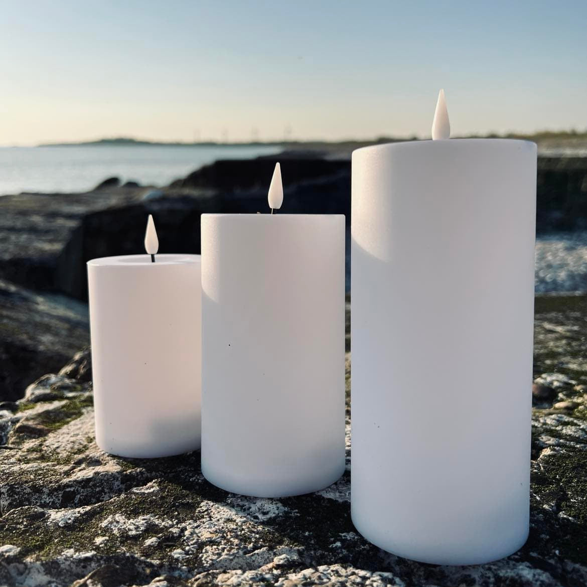 Weatherproof LED Flameless Pillar Candle Set for Indoor and Outdoor Use with Remote Control - Safe, Durable, and Elegant 7
