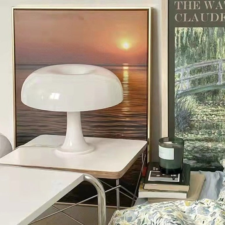 Wide Mushroom Table Lamp with USB Charging – Cozy Illumination for Bedroom or Living Room, E14 LED Compatible 7