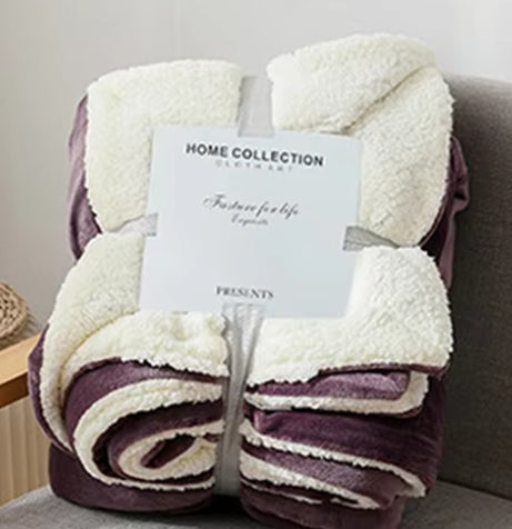 Winter Blanket with Fur – 200x230cm Soft Polyester Throw for Cozy Comfort and Elegant Décor