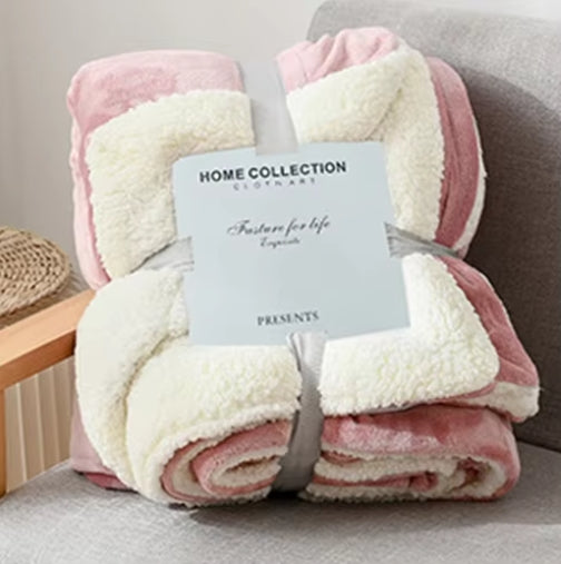 Winter Blanket with Fur – 200x230cm Soft Polyester Throw for Cozy Comfort and Elegant Décor