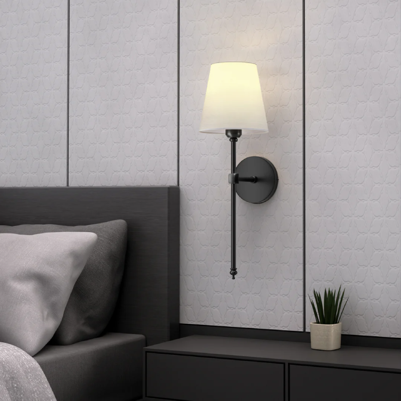 Wireless Wall Sconce with Black and Gold Finish – Stylish Ambient Wall Light for Bedroom and Living Room 2