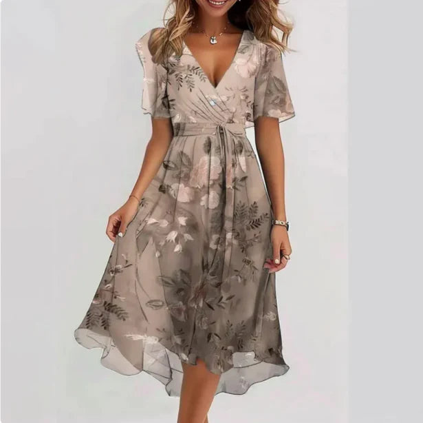 Women's Wrap V Neck Summer Dress