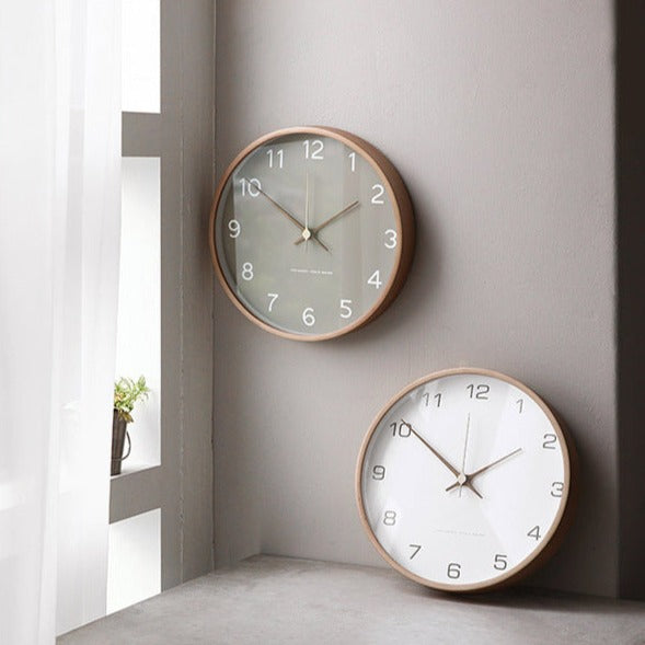 Wooden Analog Wall Clock β 25 cm Silent Timepiece for Home Decor β Natural Solid Wood Design