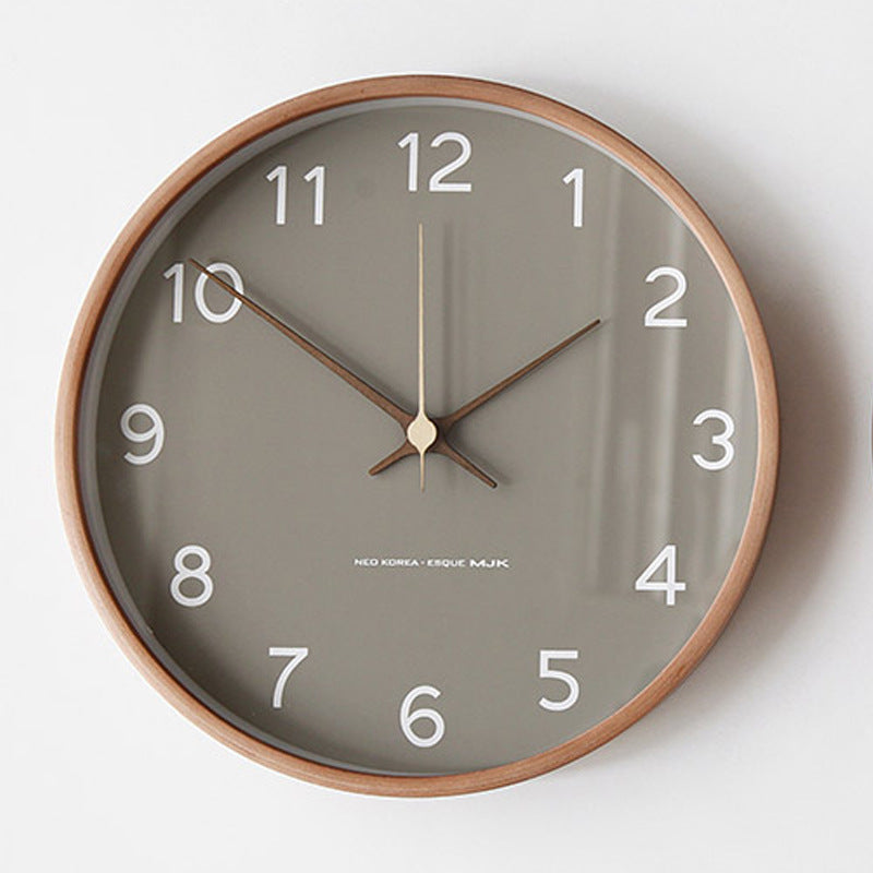 Wooden Analog Wall Clock β 25 cm Silent Timepiece for Home Decor β Natural Solid Wood Design