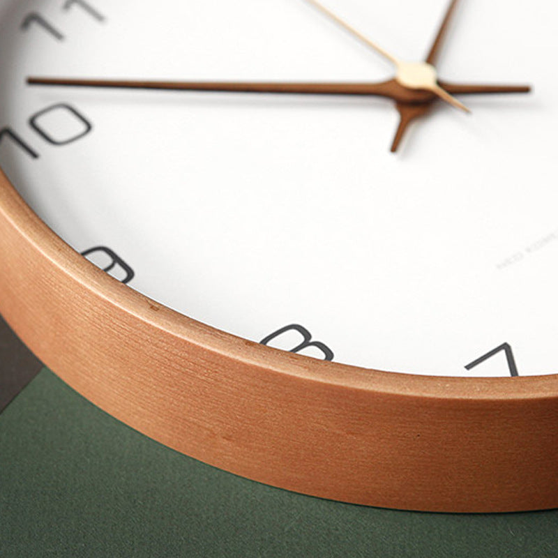 Wooden Analog Wall Clock – 25 cm Silent Timepiece for Home Decor – Natural Solid Wood Design 3