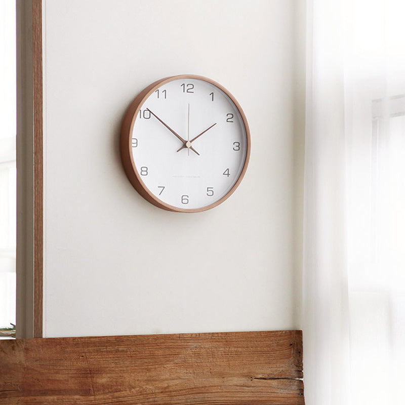 Wooden Analog Wall Clock – 25 cm Silent Timepiece for Home Decor – Natural Solid Wood Design 4