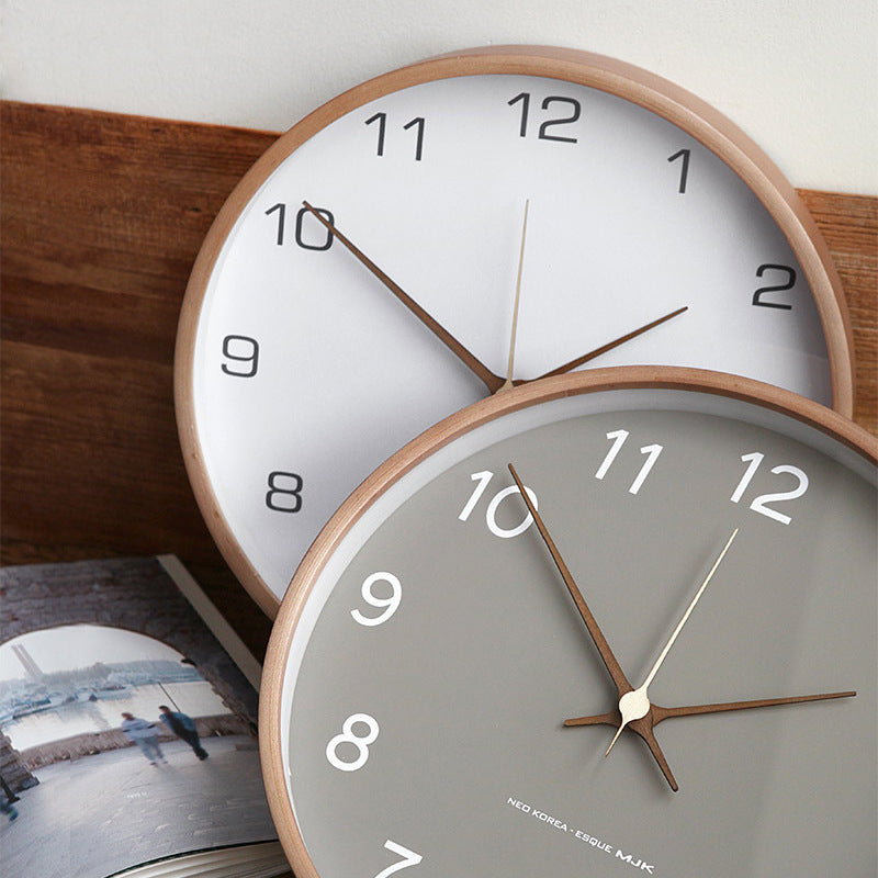 Wooden Analog Wall Clock – 25 cm Silent Timepiece for Home Decor – Natural Solid Wood Design 5